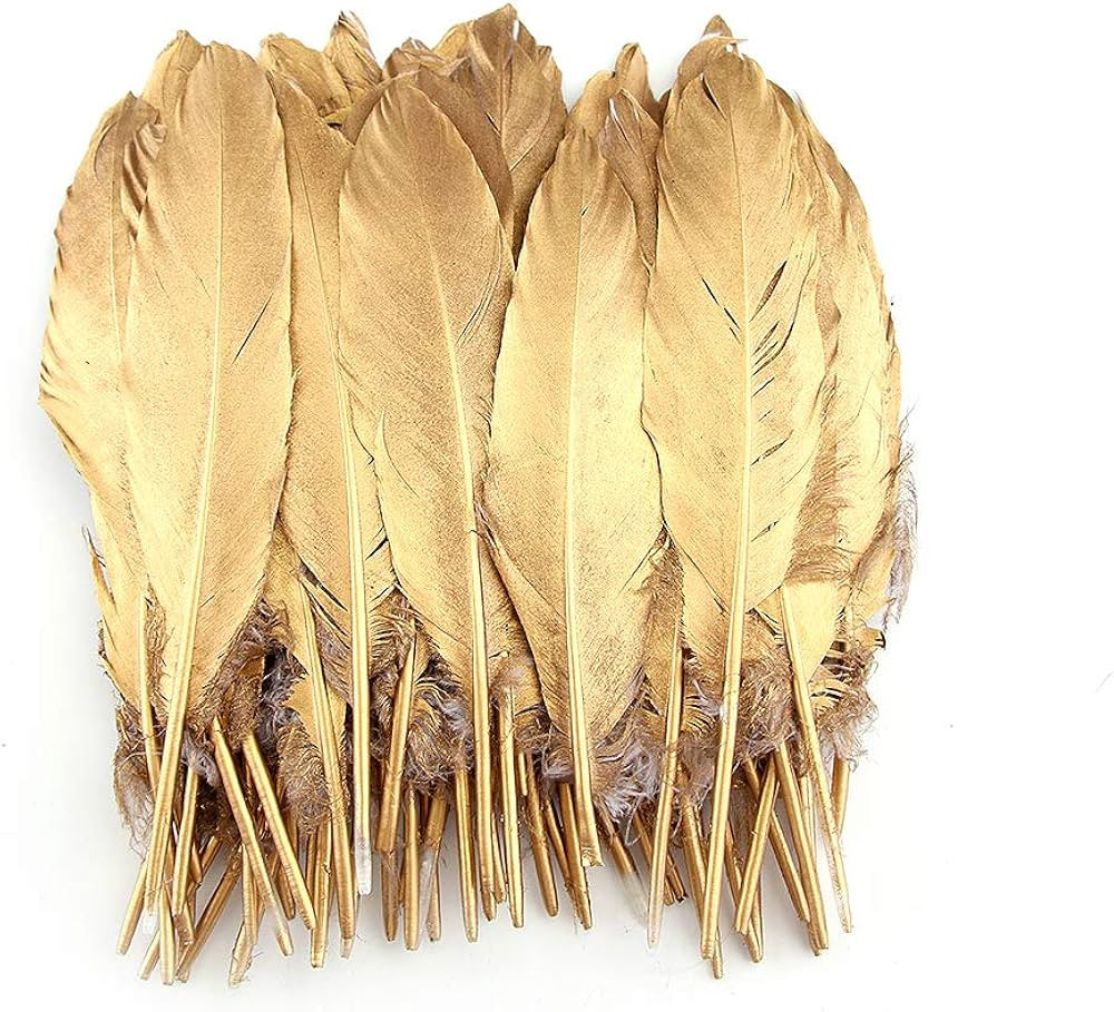 Sowder Natural Goose Feathers Clothing Accessories Pack of 50 (Gold) | Amazon (US)