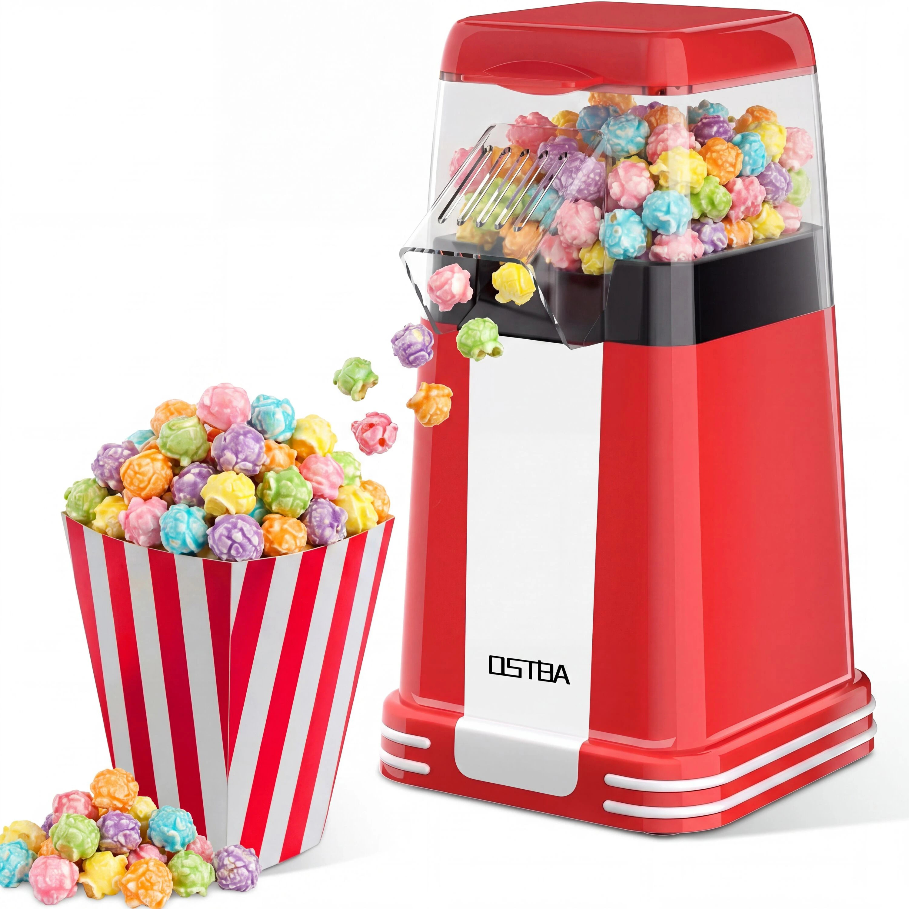 YASHE Hot Air Popcorn Popper Maker Retro Fast Popcorn Machine one_size in Red | U6-1208 | Lowe's