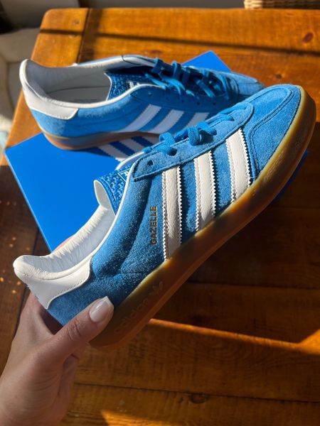 If you didn’t get the pink, you def need the blue! Adidas gazelle true to size. 

#LTKshoecrush