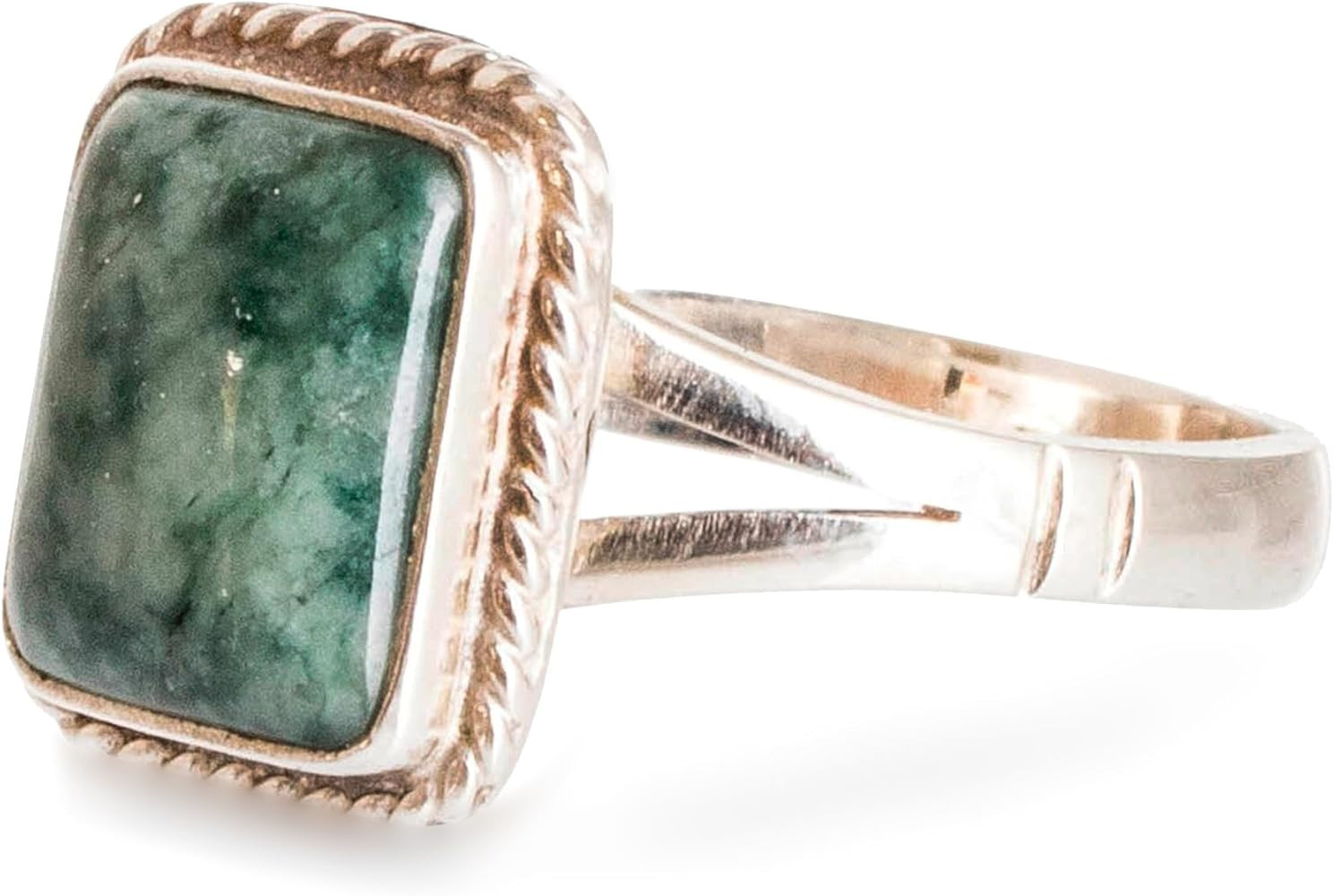 NOVICA Artisan Handmade Jade Cocktail Ring Artisan Crafted Sterling Silver Single Stone Guatemala... | Amazon (US)