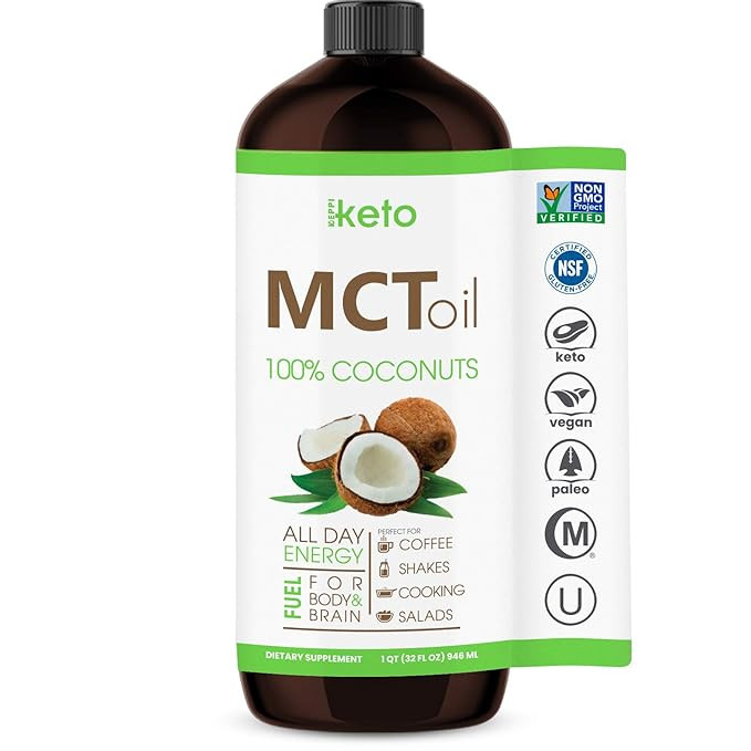 MCT Oil by Keppi Keto - Flavorless MCT Coconut Oil and Non GMO Project Oil - Gluten Free Certifie... | Amazon (US)