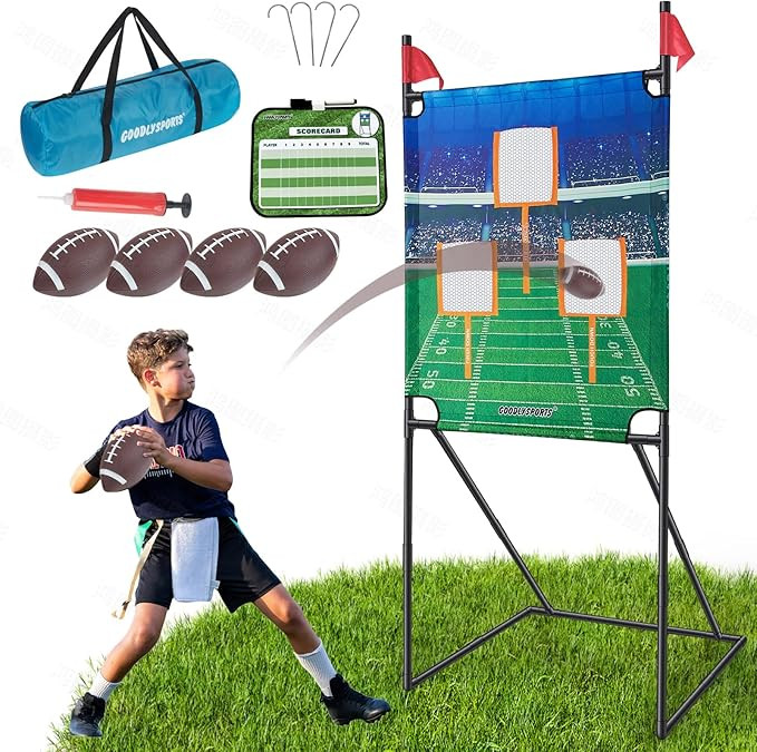 Football Game-Football Toss Game with 4 Footballs+Football Throwing Target with Huge 66" Football... | Amazon (US)