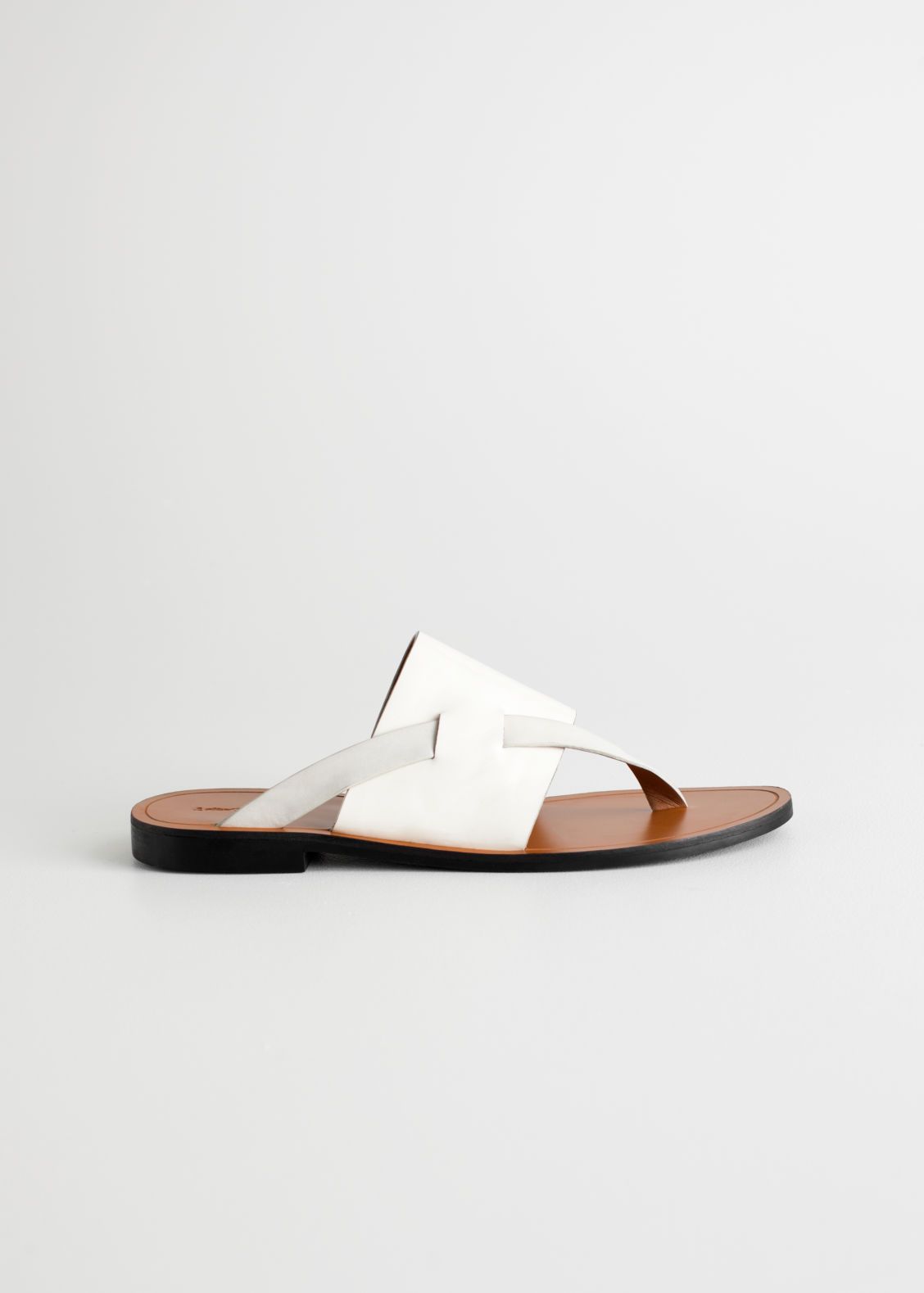 Curved T-Bar Strap Sandals - White - Flat sandals - & Other Stories IT | & Other Stories (EU + UK)