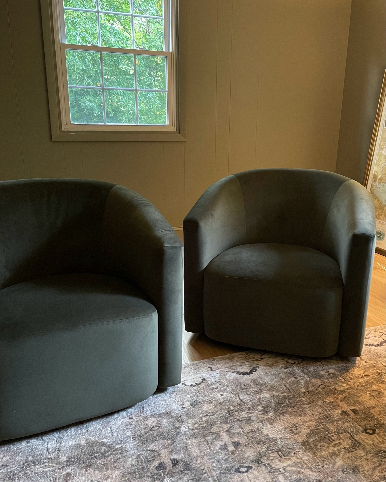 My new swivel chairs in olive velvet from Target 🫶🏼🍂 On major sale now! 

#LTKHome #LTKFallSale #LTKSeasonal