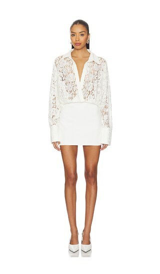 Melanie Mini Dress in White | Revolve Clothing (Global)