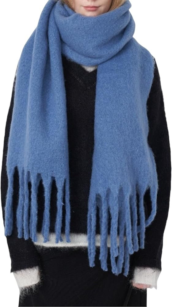 Chunky Scarf for Women Winter Oversized Thick Warm Tassel Scarves Cold Weather Large Blanket Soft... | Amazon (US)