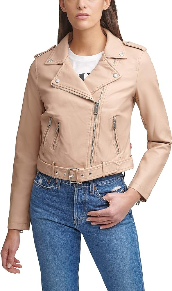 Levi's Women's Belted Faux Leather Moto Jacket (Regular & Plus Size) | Amazon (US)