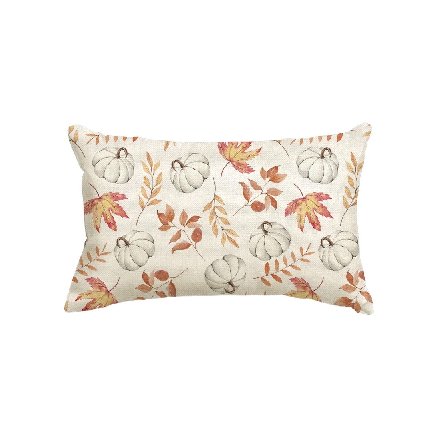 Sm:)e Maple Leaves Pumpkin Fall Pillow Cover 12x20 Inch Orange | Walmart (US)