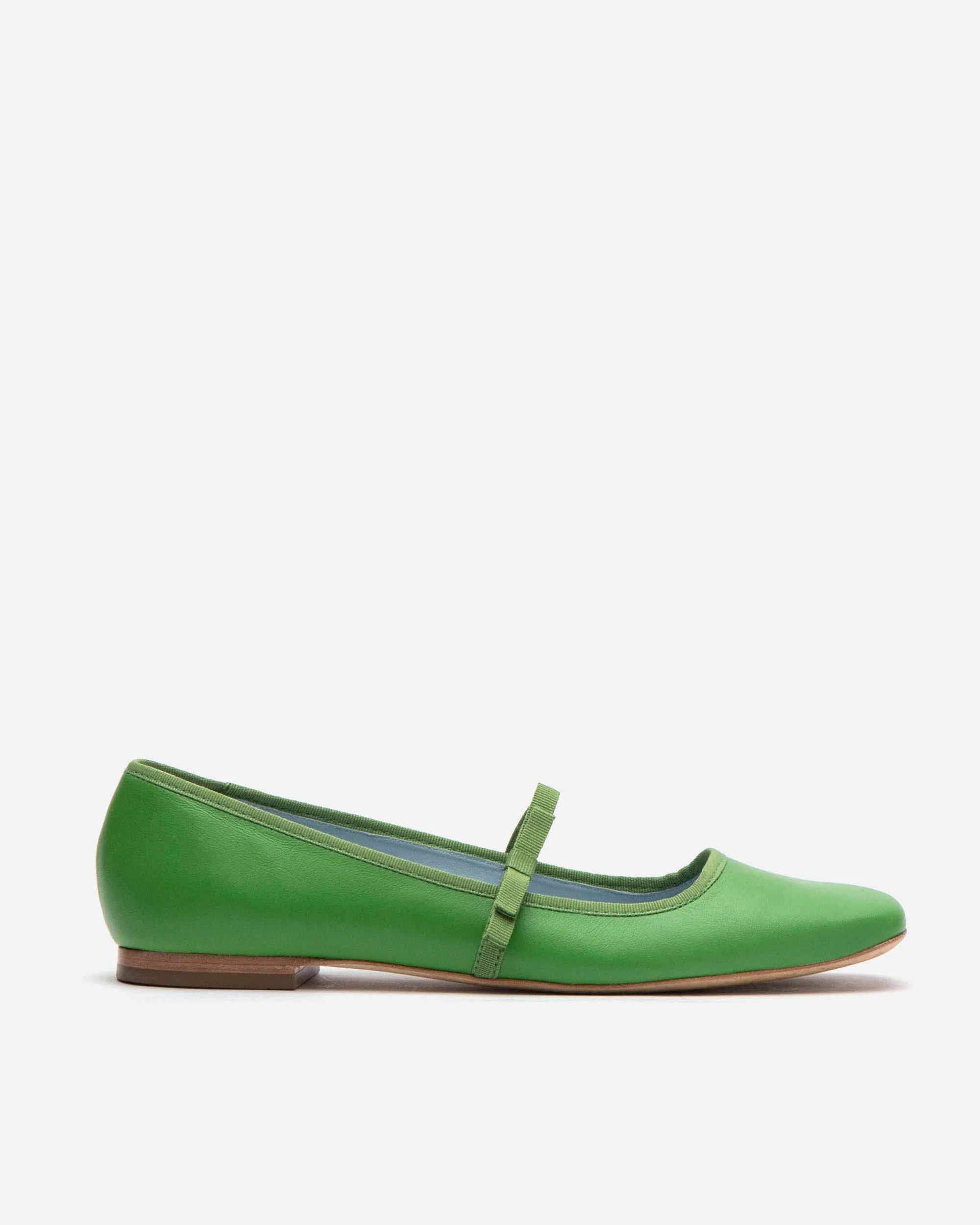Jude Mary Jane Flat - Leather Green | Frances Valentine
