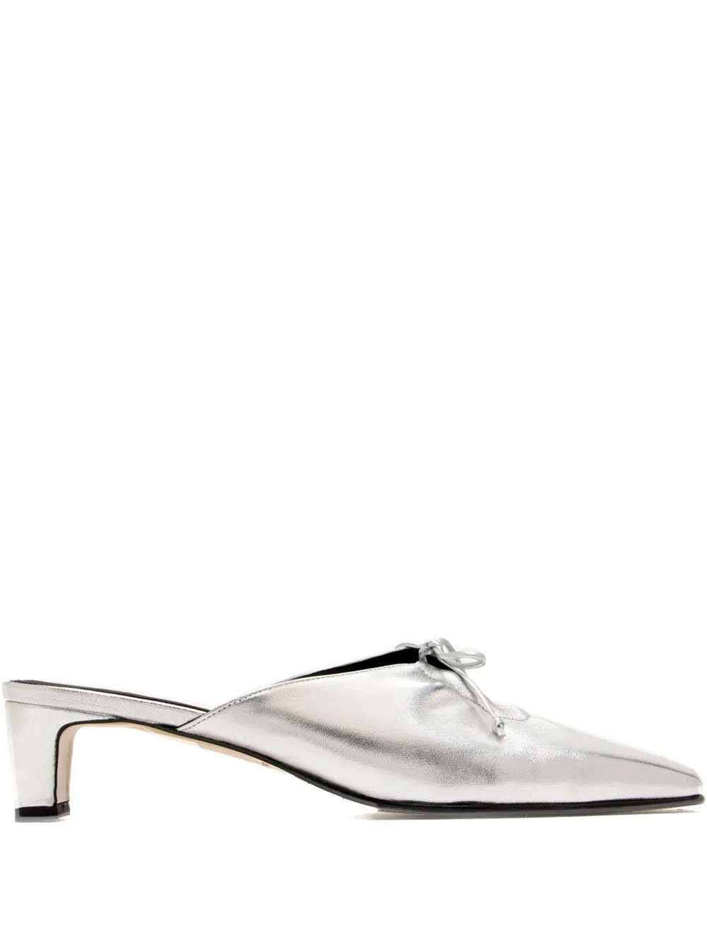 ALOHAS 50mm Amar metallic leather mules - Silver | Farfetch Global