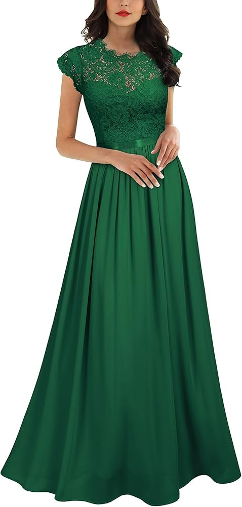 Miusol Women's Formal Floral Lace Evening Party Maxi Dress | Amazon (US)