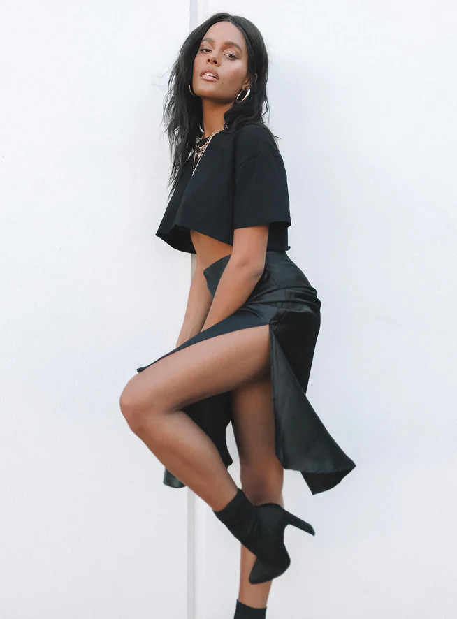 Cleo Lavoe Midi Skirt Black | Princess Polly US