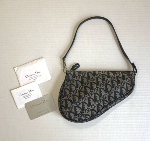 Vintage Christian Dior Mini Diorissimo Saddle Pochette Shoulder Bag Authentic | eBay US