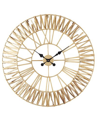Gold Seagrass Round Wall Clock with Weaving Design | Rue La La