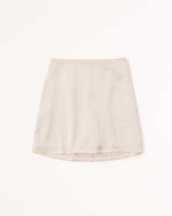 Women's Slinky Satin Mini Skort | Women's Bottoms | Abercrombie.com | Abercrombie & Fitch (US)