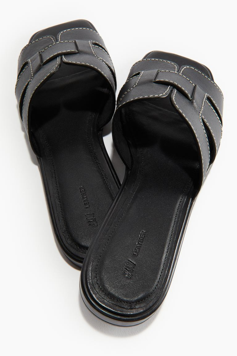 Leather slides | H&M (UK, MY, IN, SG, PH, TW, HK)