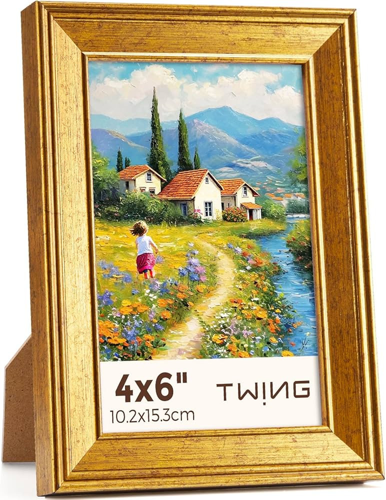 TWING 4x6 Picture Frames,Display Pictures 3x5 with Mat or 4x6 Without Mat,Vintage Picture Frames ... | Amazon (US)