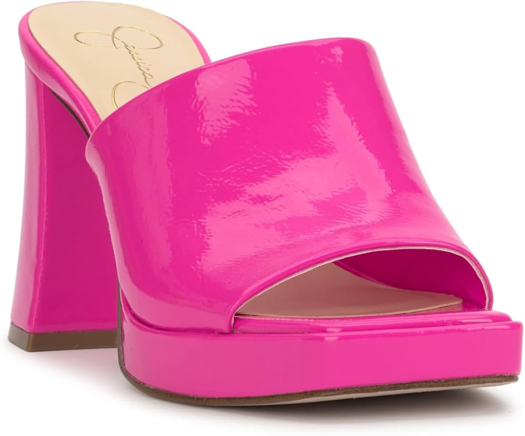 Jessica Simpson Womens Kashet Patent Block Heel Pumps | Amazon (US)