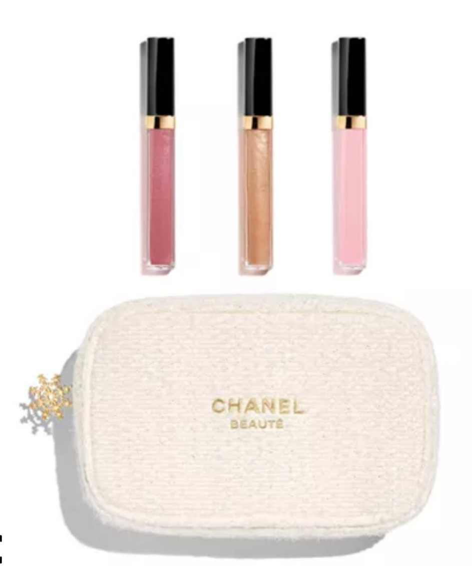 CHANEL
4-Pc. Maximum Brilliance Lipgloss Set

A limited-edition holiday lipgloss set featuring three intense, iridescent and lacquered shades of ROUGE COCO GLOSS: a shimmering rosewood, a golden beige and a soft lilac pink. Presented in a woven pouch whose metallic white threads evoke the sparkling glimmer of snow.

#LTKGiftGuide #LTKHoliday #LTKBeauty