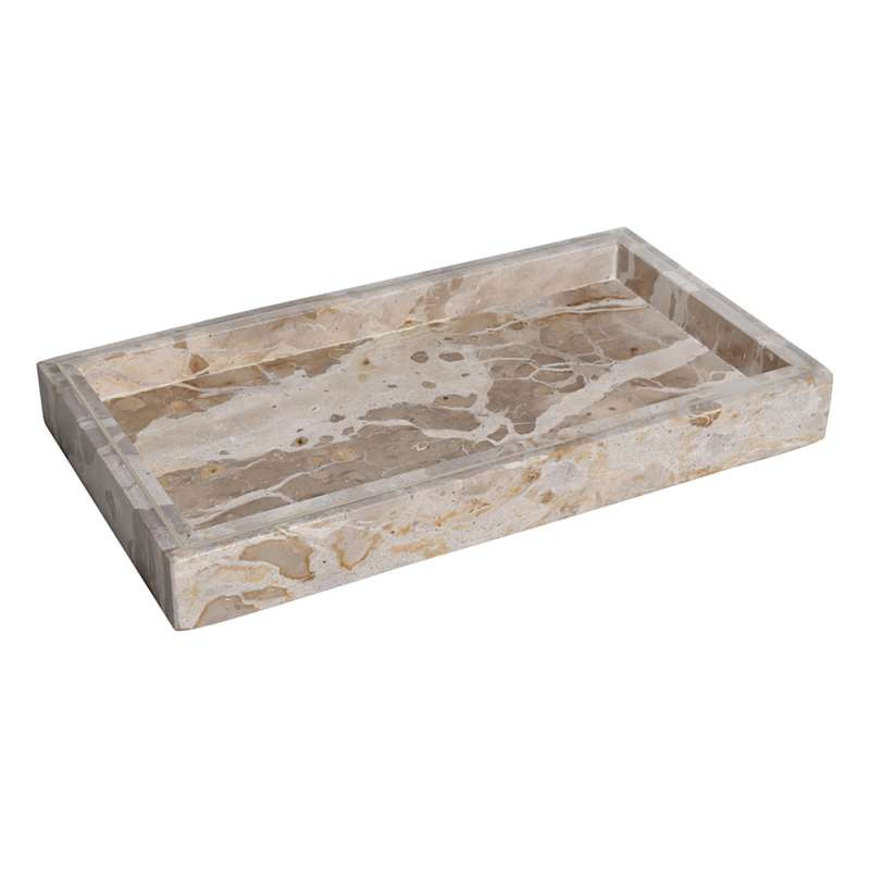 Beige Marble Rectangular Tray, 13x7 | At Home