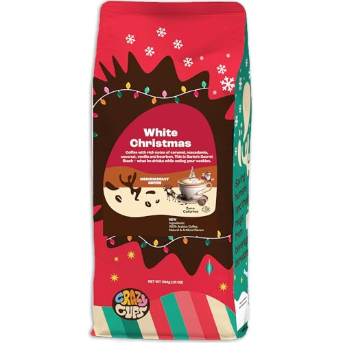 Crazy Cups Flavored Ground Christmas Coffee, White Christmas Coffee in 10 oz Bag, For Brewing Flavored Hot or Iced Coffee, (Pack of 1) | Amazon (US)