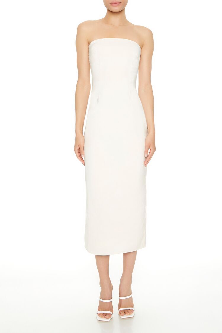 Strapless Tie-Back Midi Dress | Forever 21