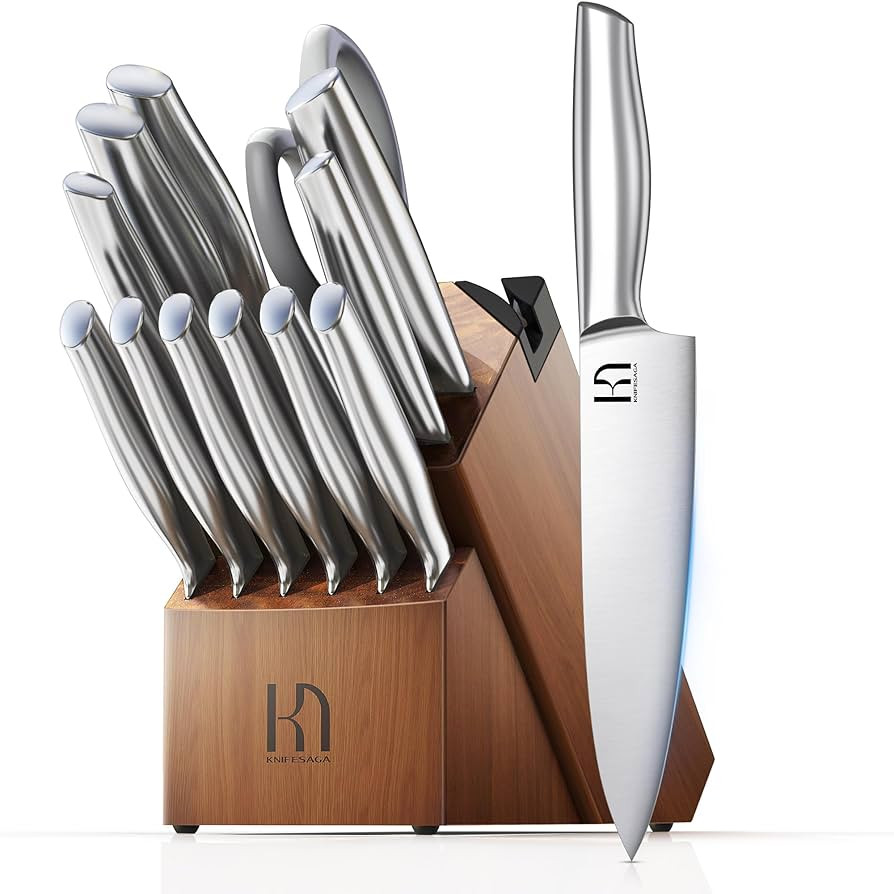 Kitchen Knife Set 14 Piece Premium Japanese High Carbon Stainless Steel Knife Block Sets with Bui... | Amazon (US)