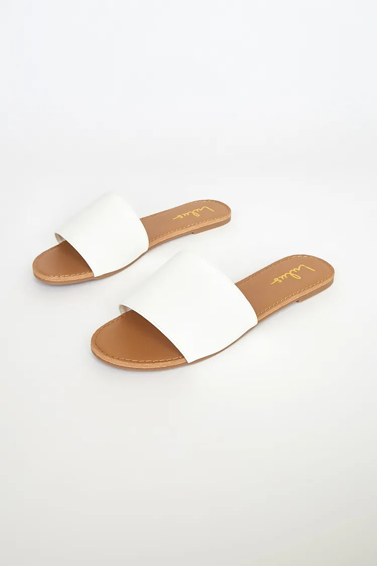 Addison White Slide Sandals | Lulus (US)