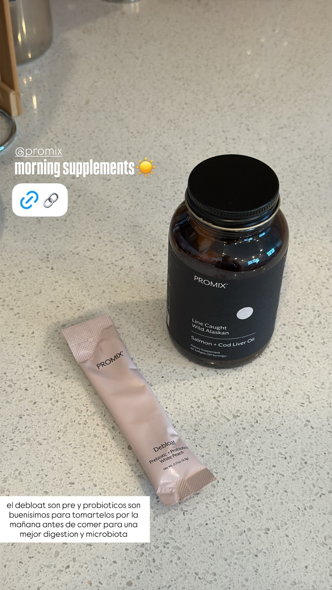 morning supplements☀️ @promix  el debloat son pre y probioticos son buenisimos para tomartelos por la mañana antes de comer para una mejor digestion y microbiota