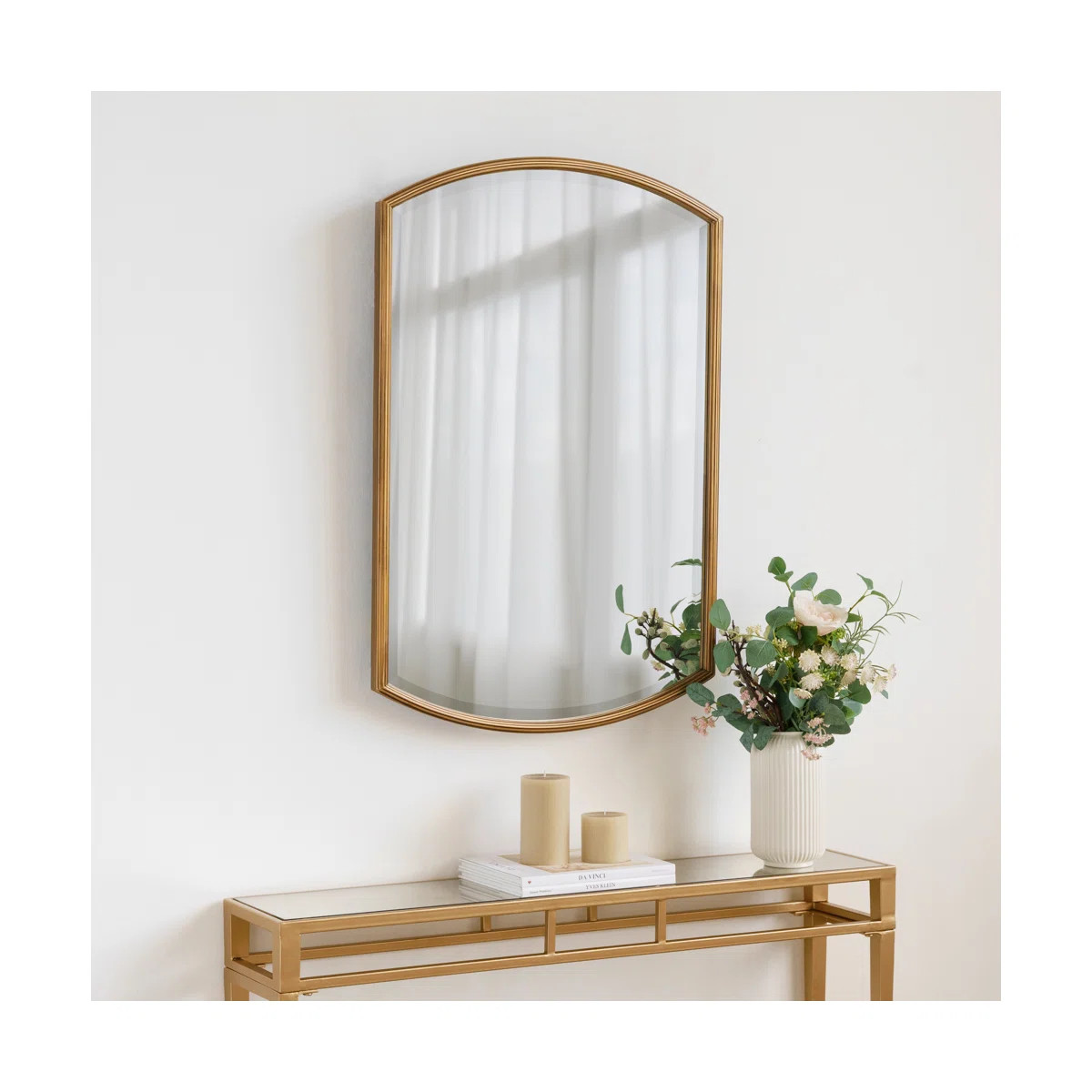 Vanity Gold arched metal wall mirror | Wayfair North America