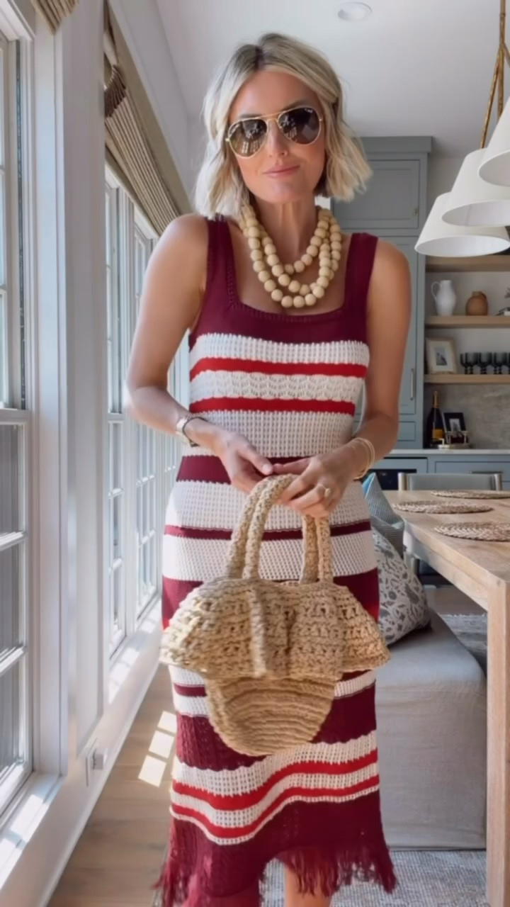 This dress from Target is insanely good! It looks designer without the price tag! The woven accessories elevate it so much and keep it effortless. Wearing S

Loverly grey, fringe dress, knit midi dress, crochet midi, resort wear dress outfit, fashion for vacation, affordable dresses for women, fashion staples summer

#LTKSeasonal #LTKTravel #LTKootd