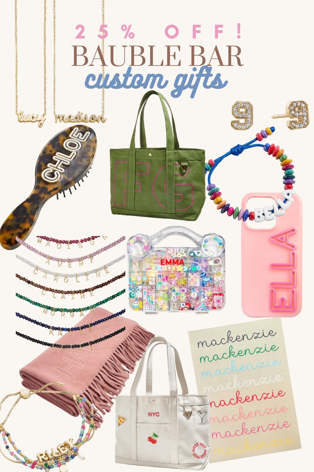 25% off custom gifts from
bauble bar !!