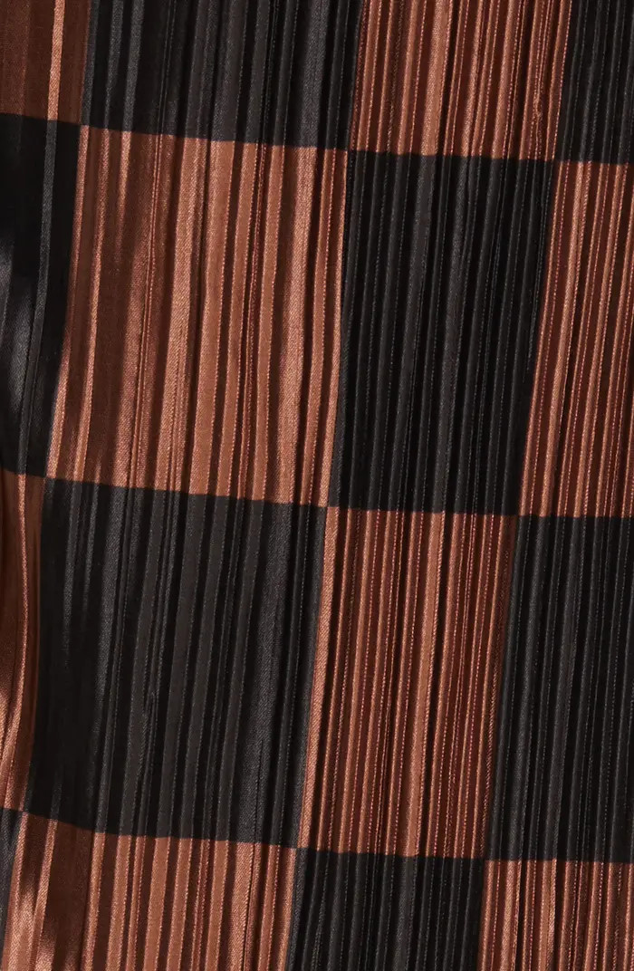 Dressed in Lala Check Long Sleeve Plissé Top & High Waist Pants | Nordstrom | Nordstrom