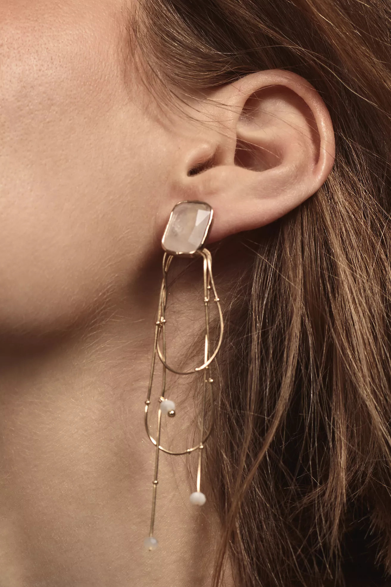 Stone Looped Chain Drop Earrings | Anthropologie (US)