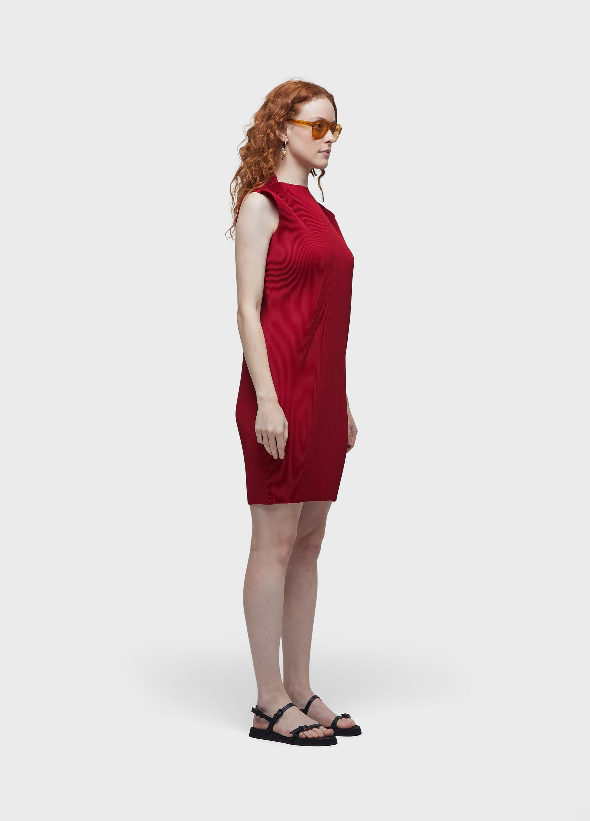 Vestido plissado curto | OffPremium (BR)