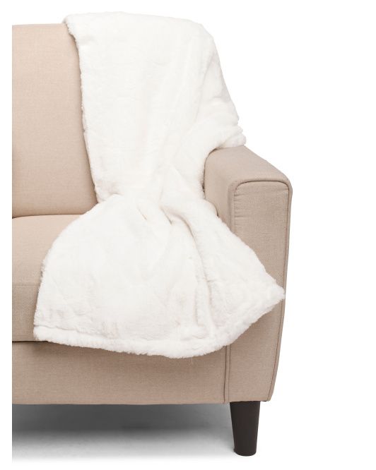 Solid Plush Faux Fur Throw | TJ Maxx