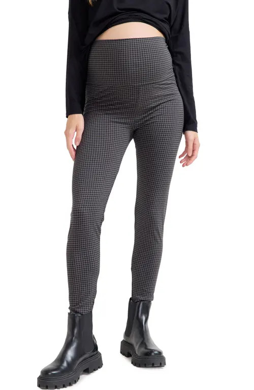 HATCH The Ultimate Maternity Over The Bump Leggings in Grey Houndstooth at Nordstrom, Size Medium | Nordstrom