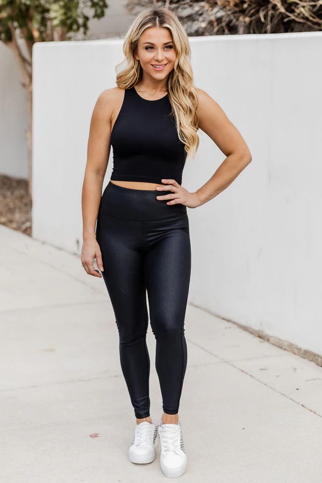 Just The Beginning Black Leggings | Pink Lily