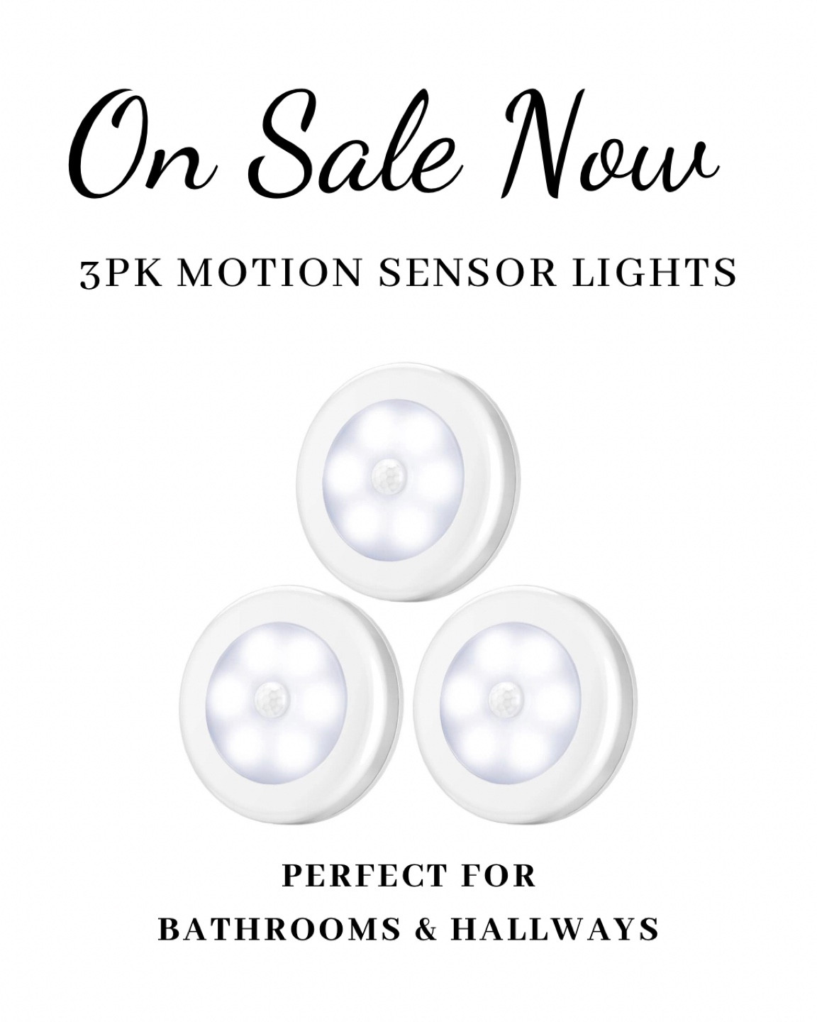 These motion sensor lights are perfect for our bathroom & pantry! AND LAUNDRY ROOM! Especially at night. I hate turning on lights in the middle of the night and these lights are perfect  

#LTKGiftGuide #LTKhome #LTKsalealert