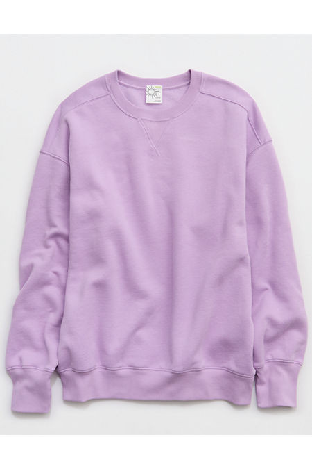 OFFLINE By Aerie Cloud Fleece Oversized Crewneck Sweatshirt Women's Lively Lilac XXS | Aerie