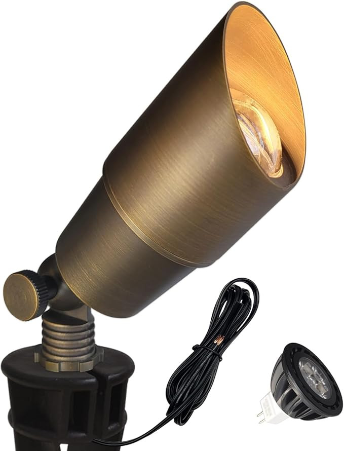 COLOER Die-cast Brass Low Voltage Spotlight 1-Pack with 5W Aluminum Housing MR16 LED Bulb 2700K 4... | Amazon (US)