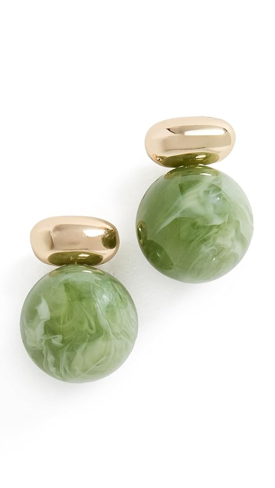 SHASHI Women's Alice Gemstone Earrings, Gold/Green, One Size | Amazon (US)