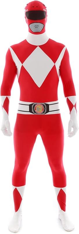 Morphsuits Red Power Ranger Costume Adult Bodysuit Superhero Halloween Costumes for Men | Amazon (US)