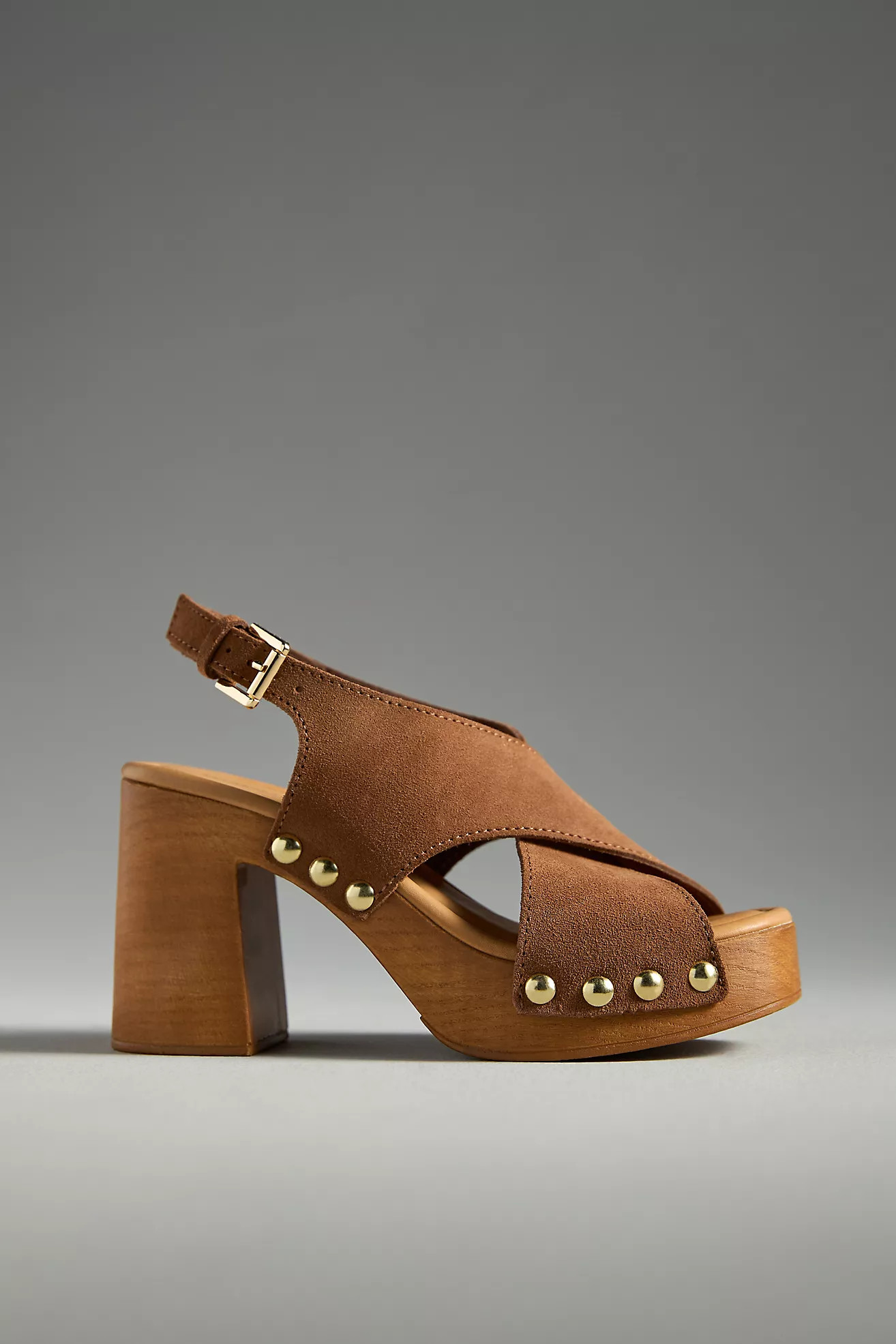 By Anthropologie Studded Wood-Bottom Platform Sandals | Anthropologie (US)