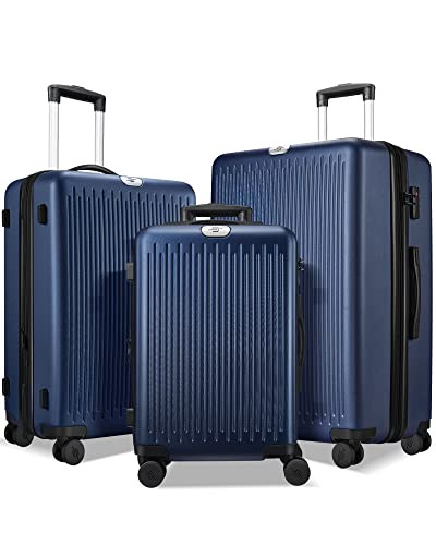 3 Piece Luggage Sets Expandable, Hardshell Travel Suitcase with Double Spinner Wheels and TSA Lock | Amazon (US)