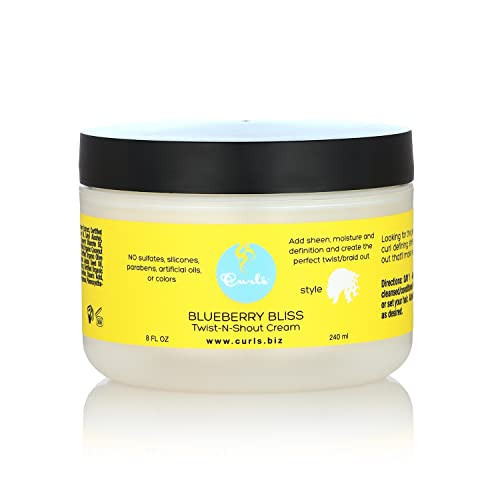 Curls Blueberry Bliss Twist-N-Shout Cream - 8 oz, for the Perfect Twist Outs and Braid Outs, for All Natural Types, Adds Sheen, Moisture, and Definition to Hair | Amazon (US)