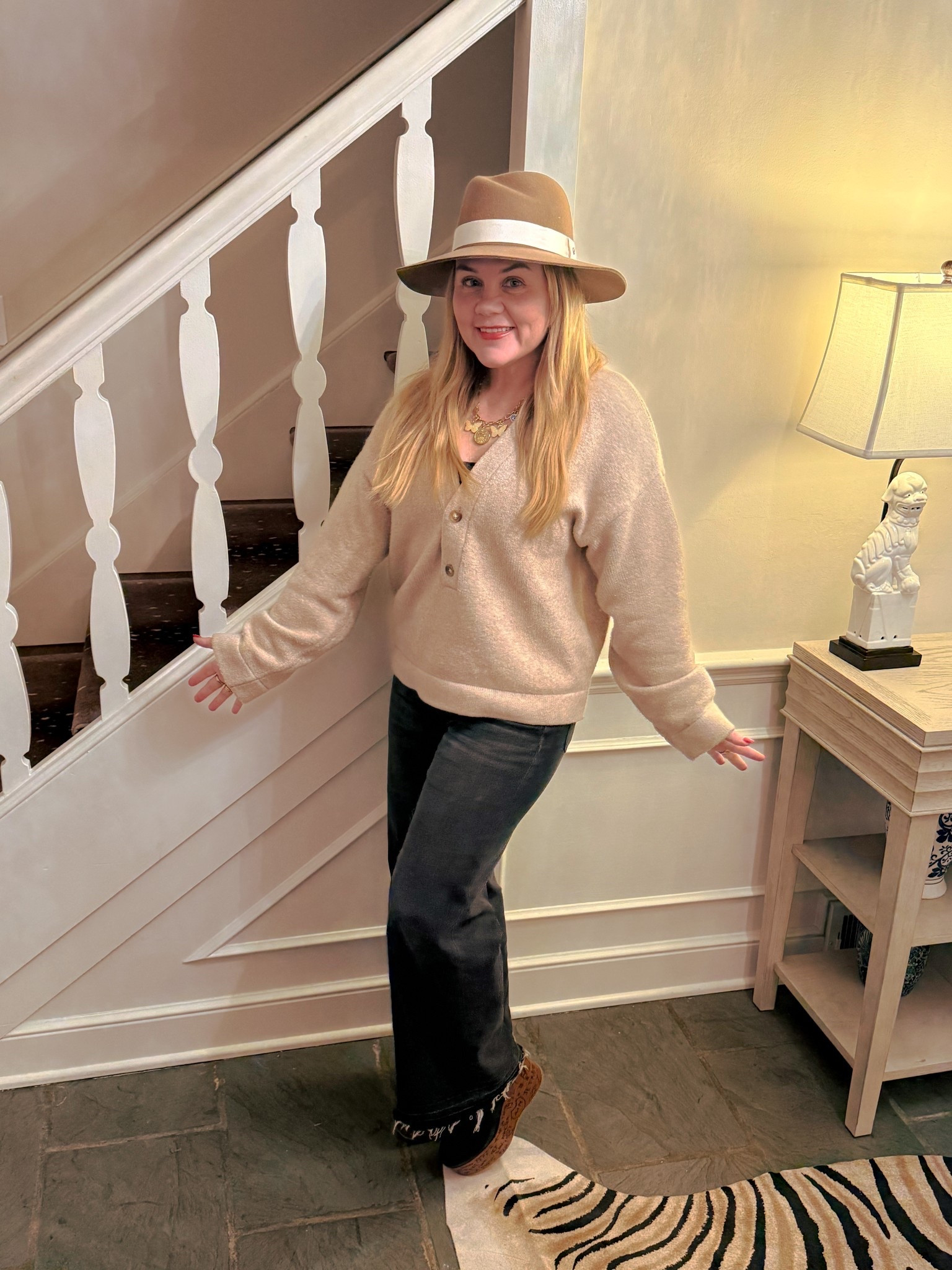 Winter Warmth  -Sweater and boots are on sale!   

#LTKSeasonal #LTKOver40 #LTKootd