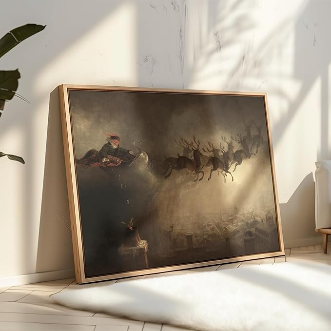 Poster Master Vintage Santa Claus Poster - Retro Christmas Print - Holiday Art - Reindeer Sled Ar... | Amazon (US)