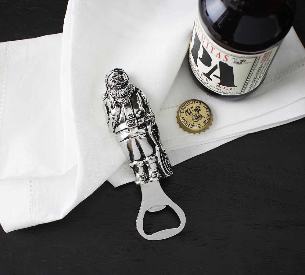 Santa Claus Stainless Steel Bottle Opener | Pottery Barn (US)