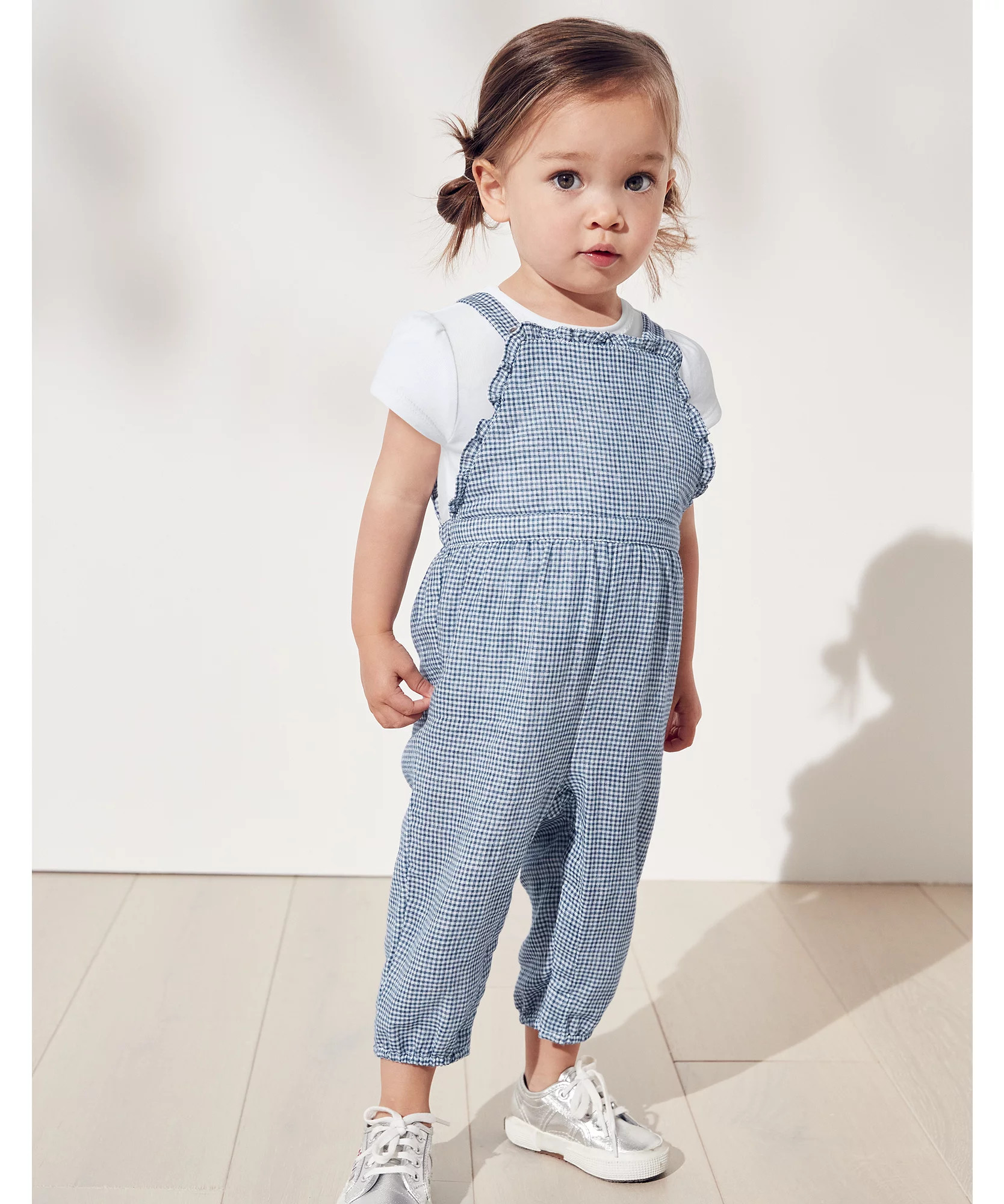 Jeannie Check Overalls & Top Set | The White Company (UK)